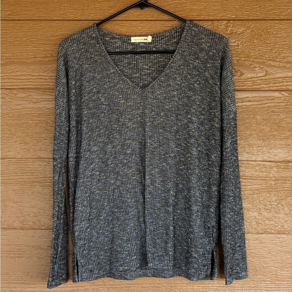 rag & bone Black and White Ribbed Knit Top
